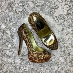 Baker’s Animal Print Glitter Pumps